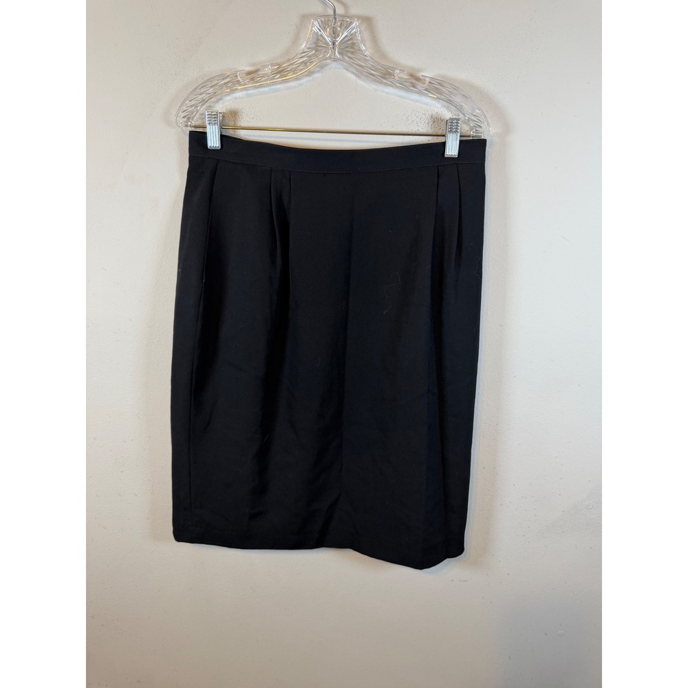 Austin Reed Womens Pencil Skirt 100% Worsted Wool Black 14P